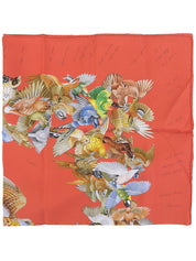 カレ90 Lintrusパターンスカーフ オレンジ/マルチ