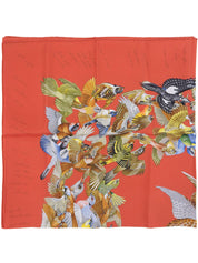 Carré 90 Lintrus 图案围巾，橙色/多色