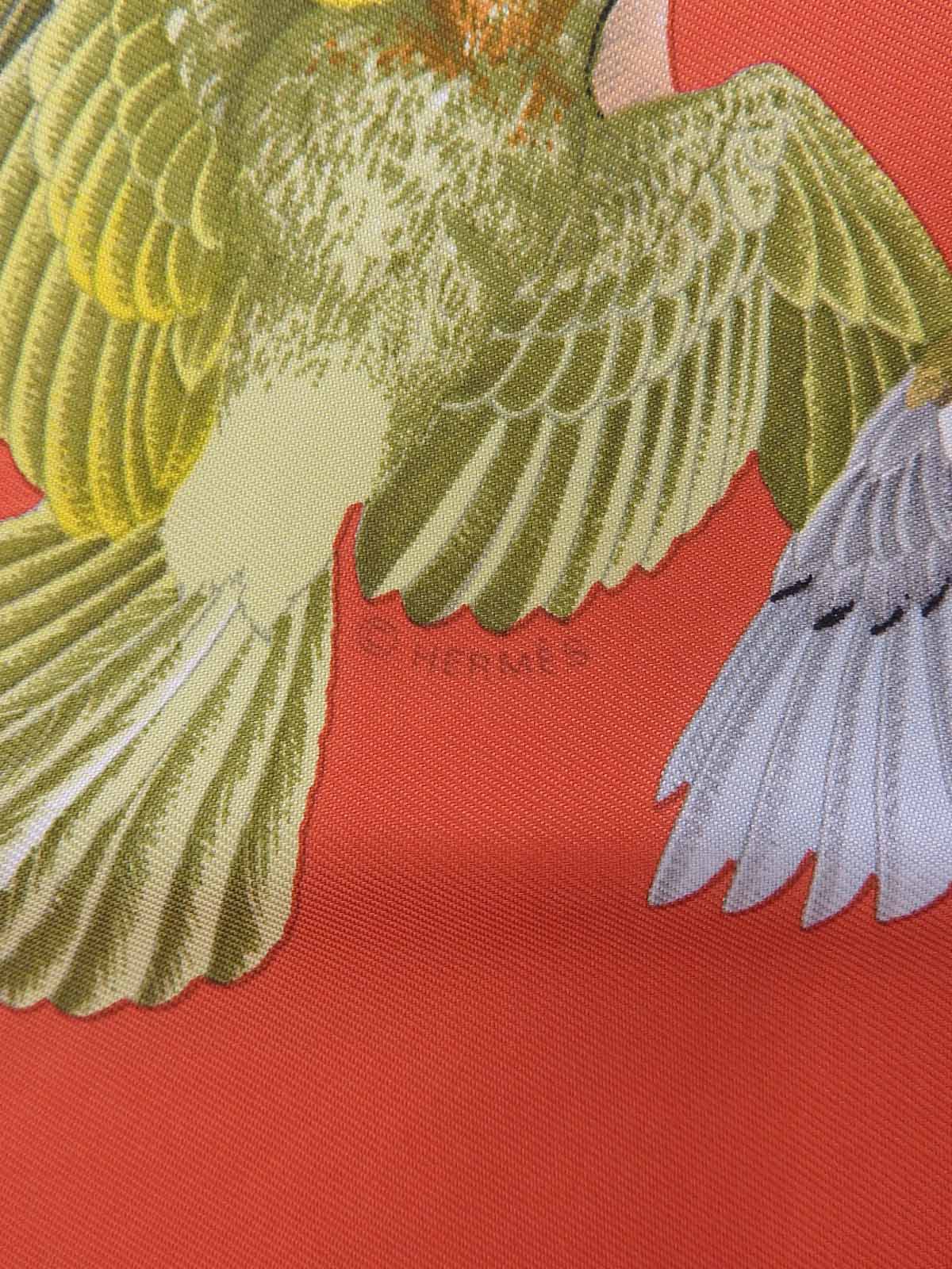 カレ90 Lintrusパターンスカーフ オレンジ/マルチ