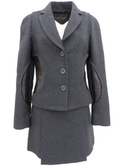 ウールバイカラーセットアップ グレー/ブラウン