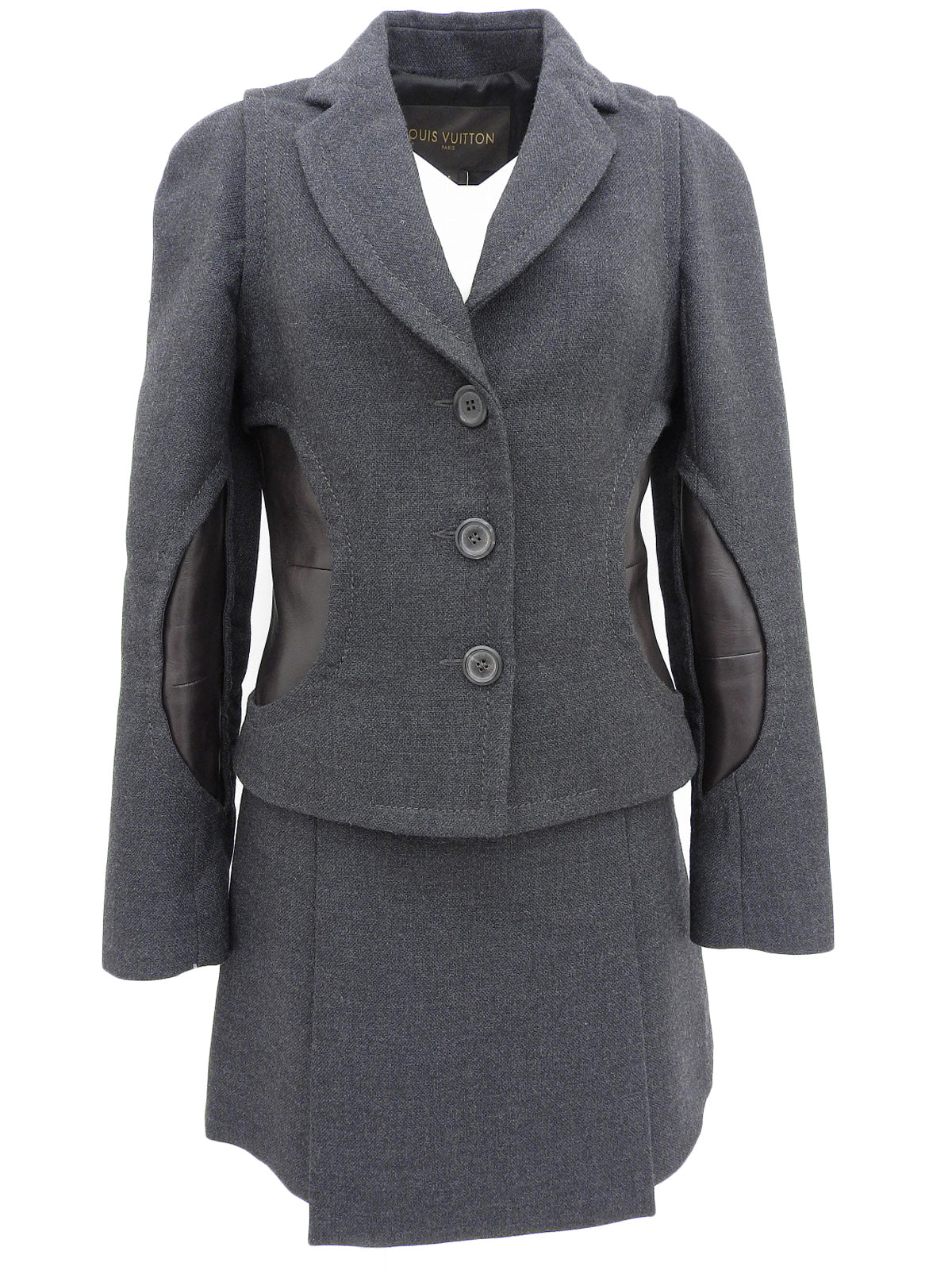 ウールバイカラーセットアップ グレー/ブラウン