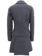 ウールバイカラーセットアップ グレー/ブラウン