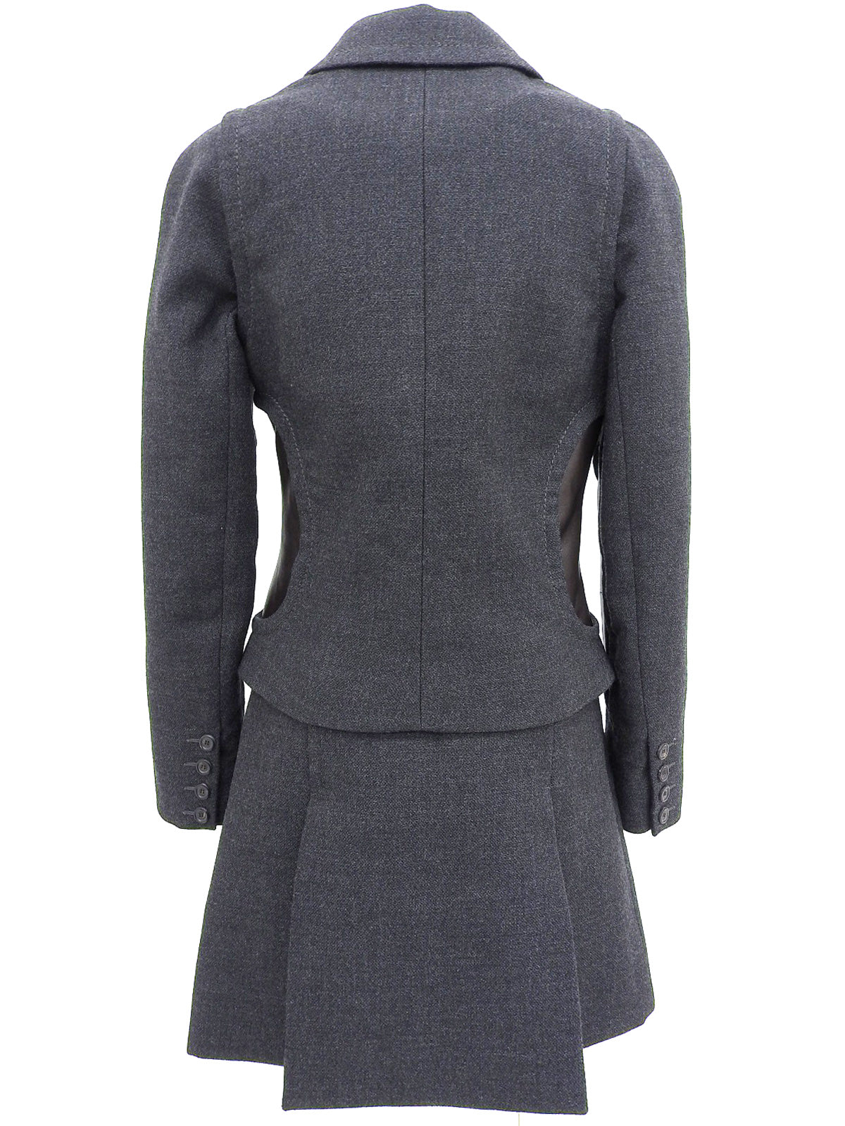 ウールバイカラーセットアップ グレー/ブラウン