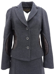 ウールバイカラーセットアップ グレー/ブラウン