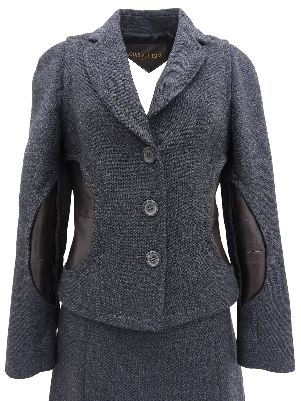 ウールバイカラーセットアップ グレー/ブラウン