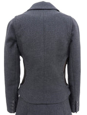 ウールバイカラーセットアップ グレー/ブラウン