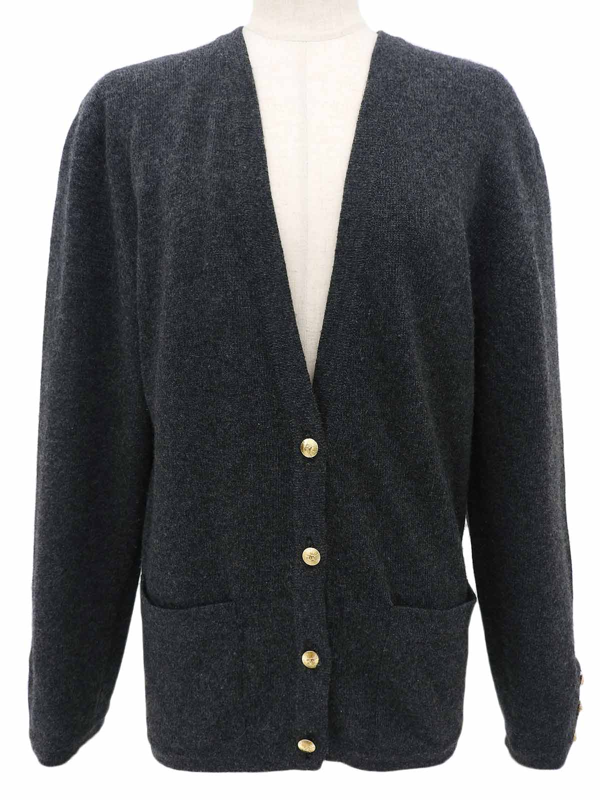 CCマークボタンカーディガン グレー