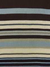 Silk Border Pattern Sleeveless Knitwear in Brown/Multi