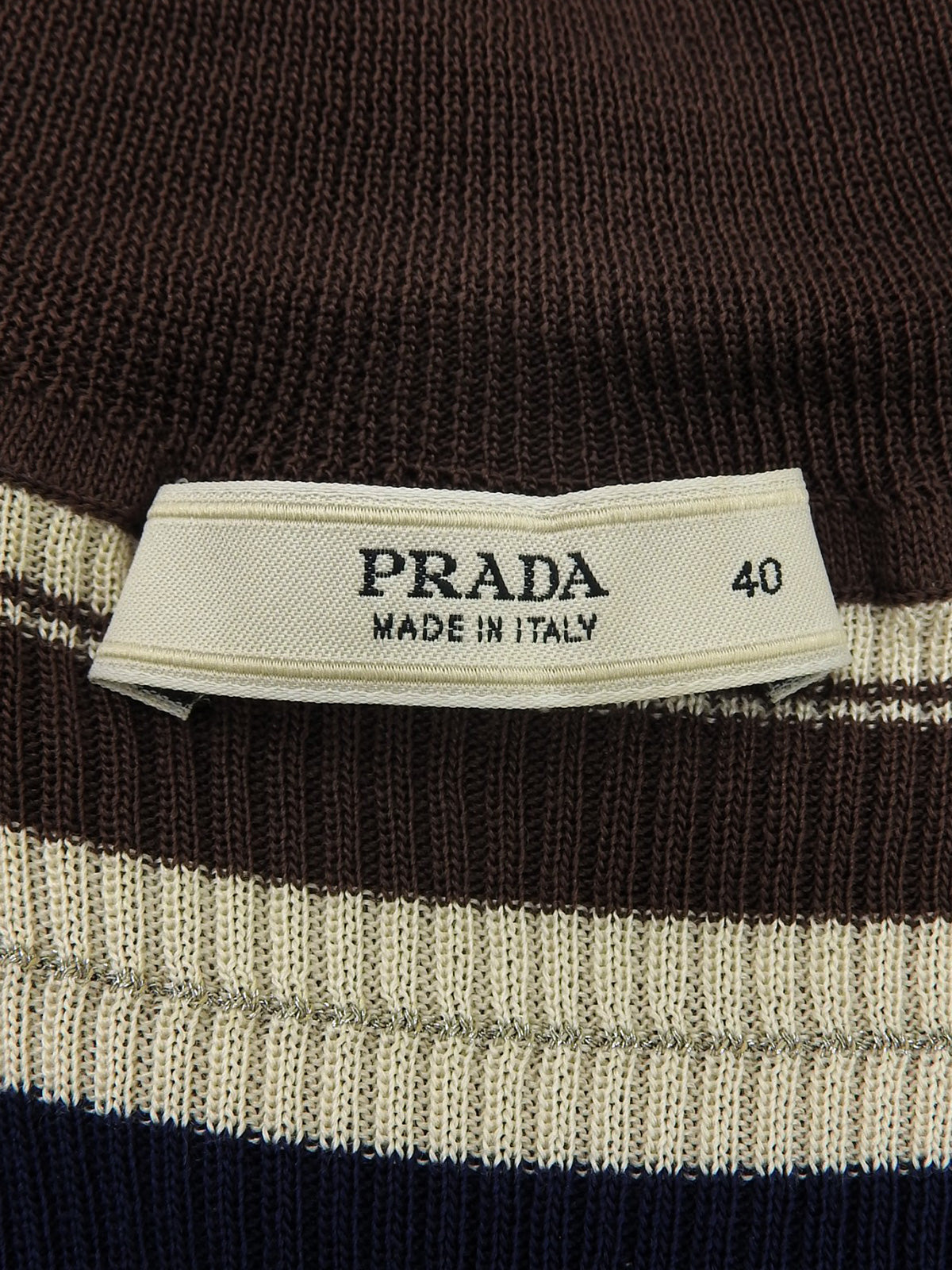 Silk Border Pattern Sleeveless Knitwear in Brown/Multi