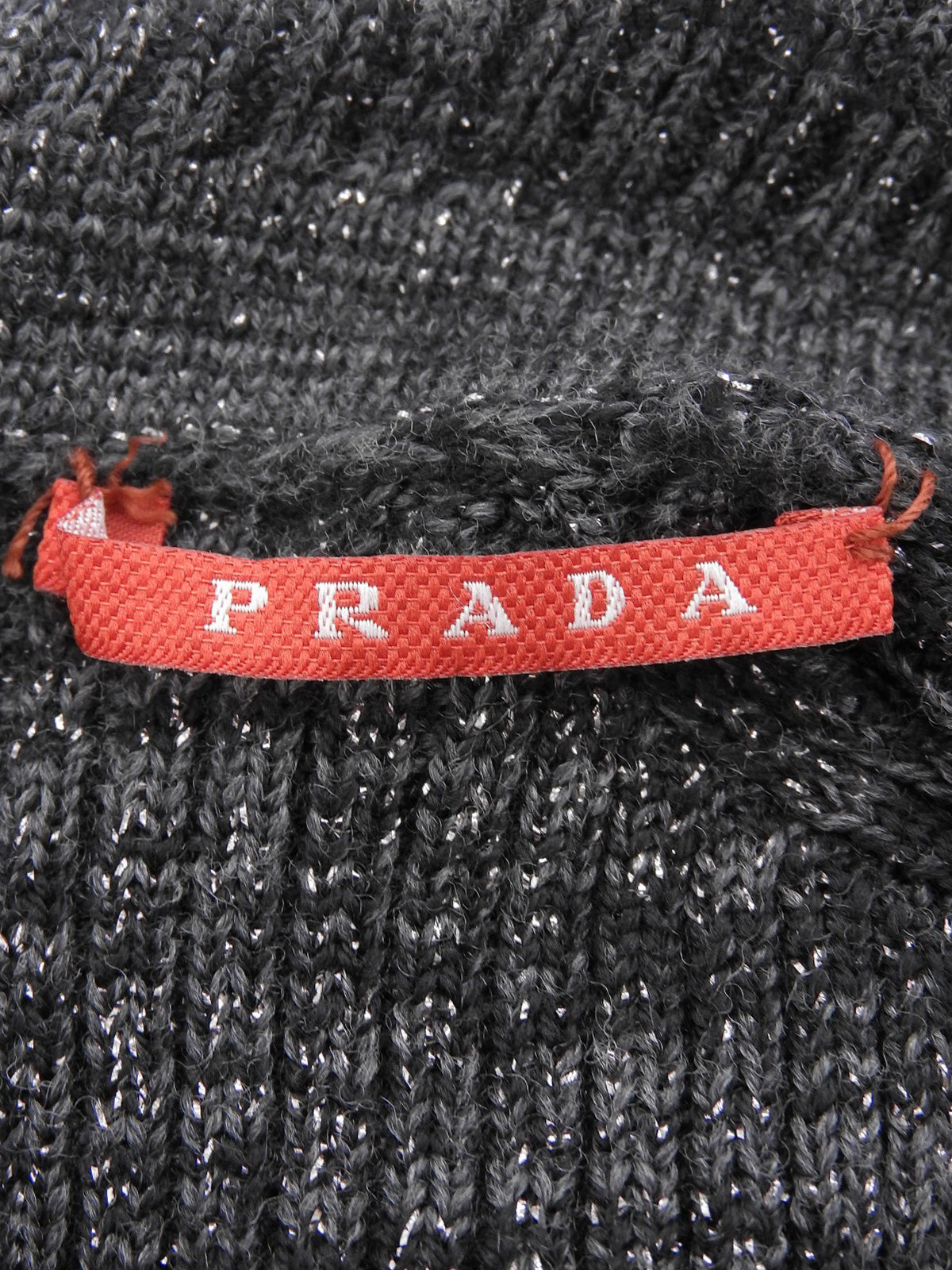 ウールラメ半袖ニットトップス グレー