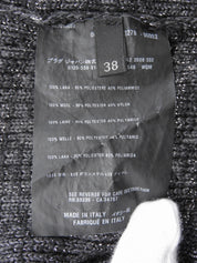 Wool glitter short-sleeved knit top in grey