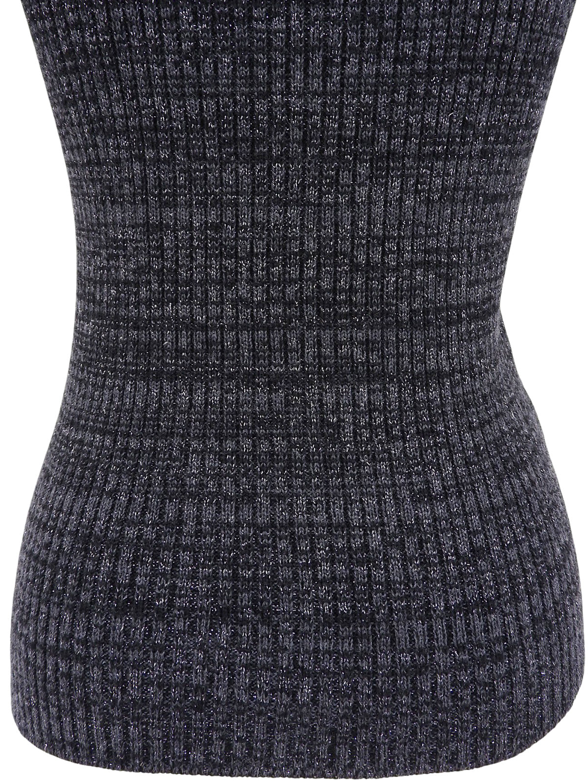 ウールラメハーフスリーブニットトップス グレー