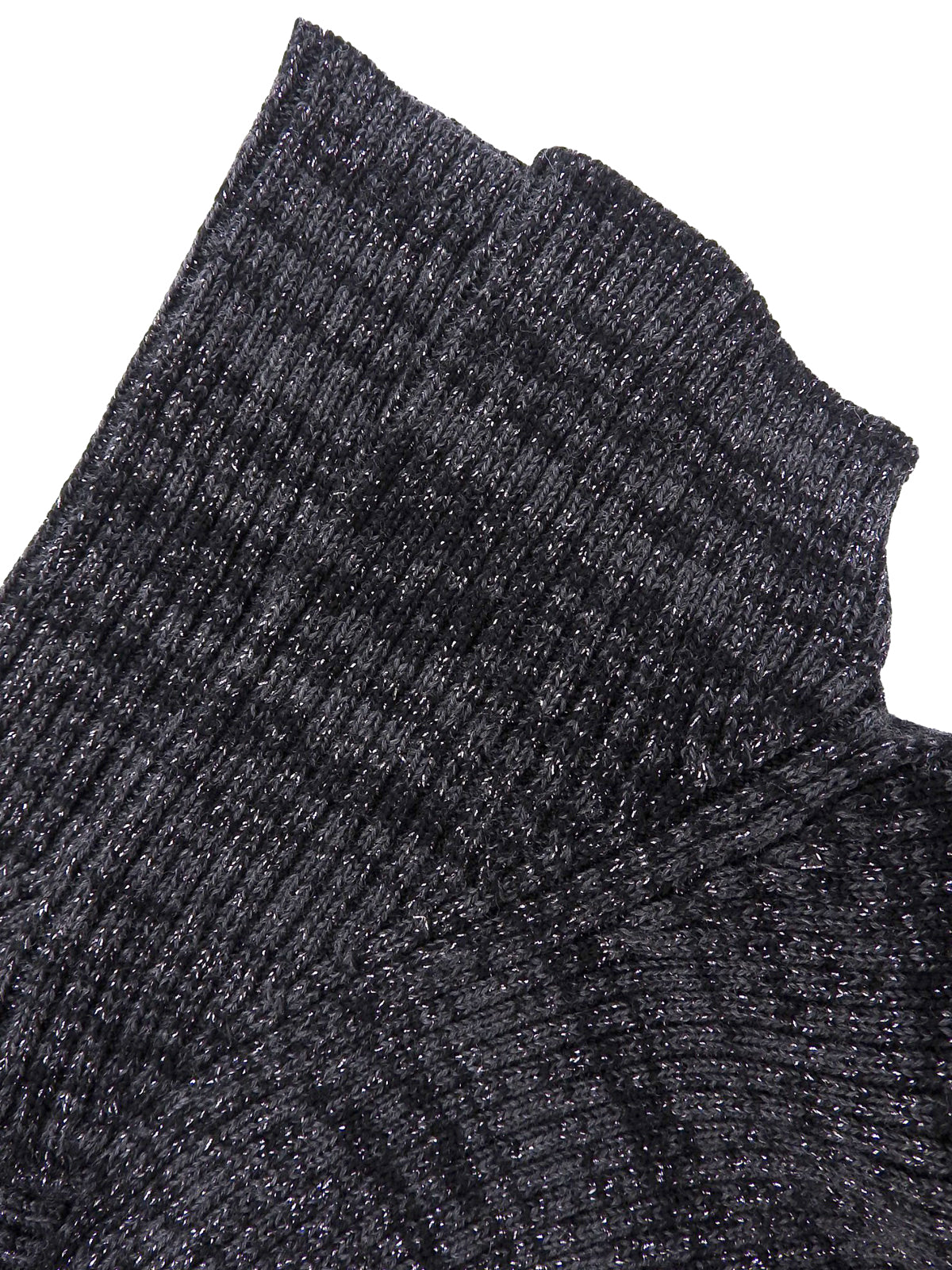 Wool glitter short-sleeved knit top in grey