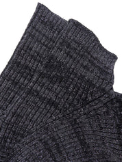 Wool glitter short-sleeved knit top in grey