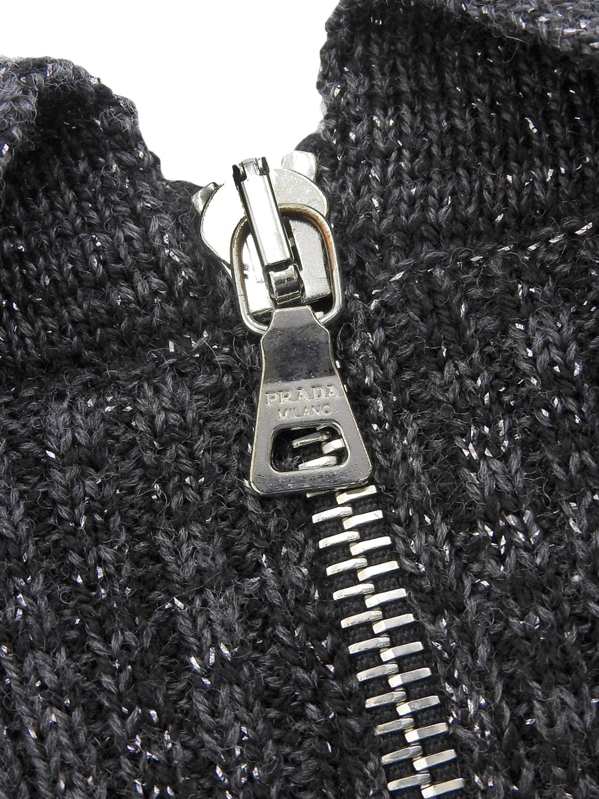 ウールラメハーフスリーブニットトップス グレー