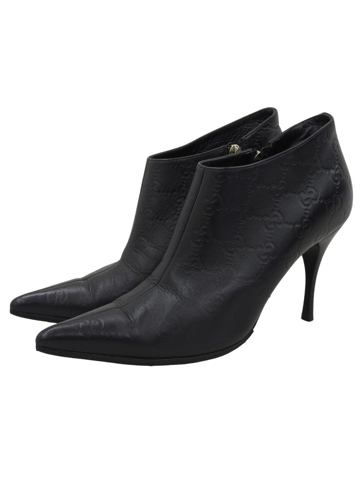 GG pattern booties in black