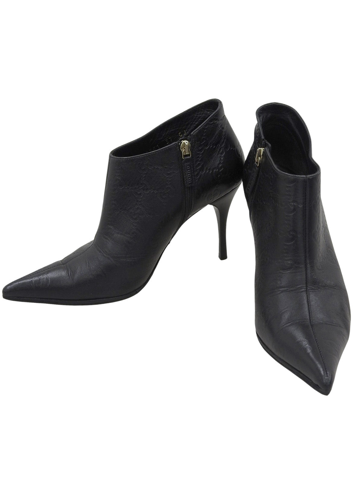 GG pattern booties in black