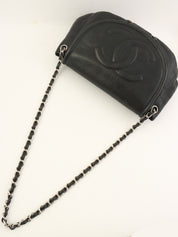 2011年頃製　CCマークハーフムーンチェーンショルダーバッグ　ブラック