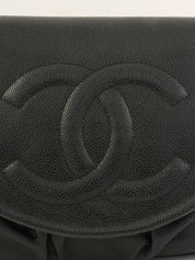 2011年頃製　CCマークハーフムーンチェーンショルダーバッグ　ブラック