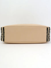 2014年頃製 コットンボーダーパターンCCマークチェーントートバッグ ベージュ/ブラック