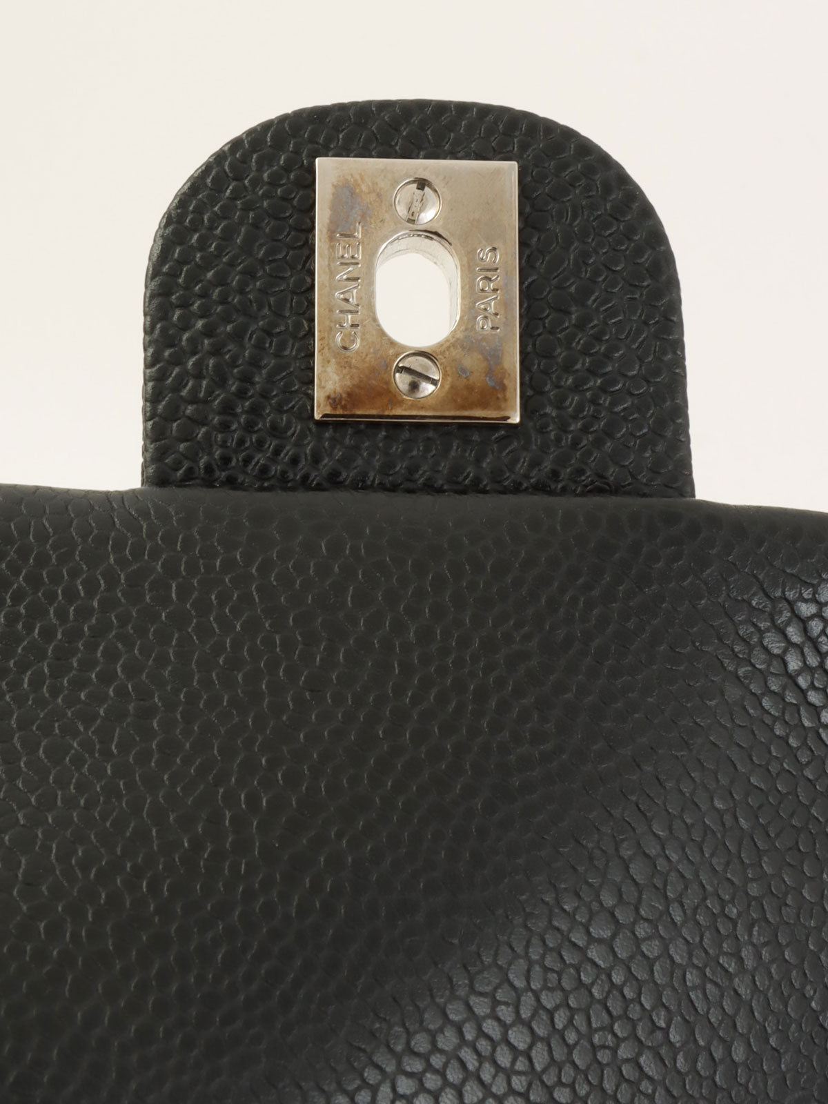 2009年頃製 キャビアスキンCCターンロックハンドバッグ ブラック