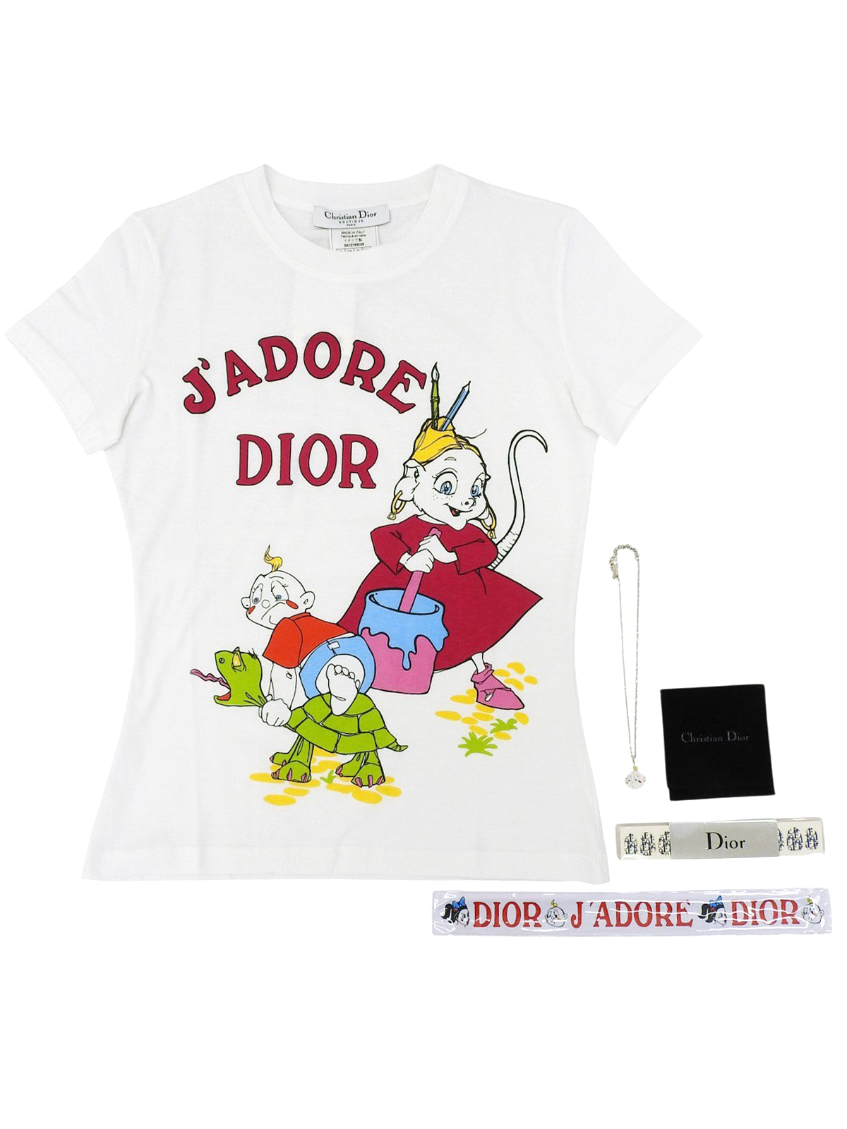 アニマルプリント半袖トップス ホワイト/マルチ