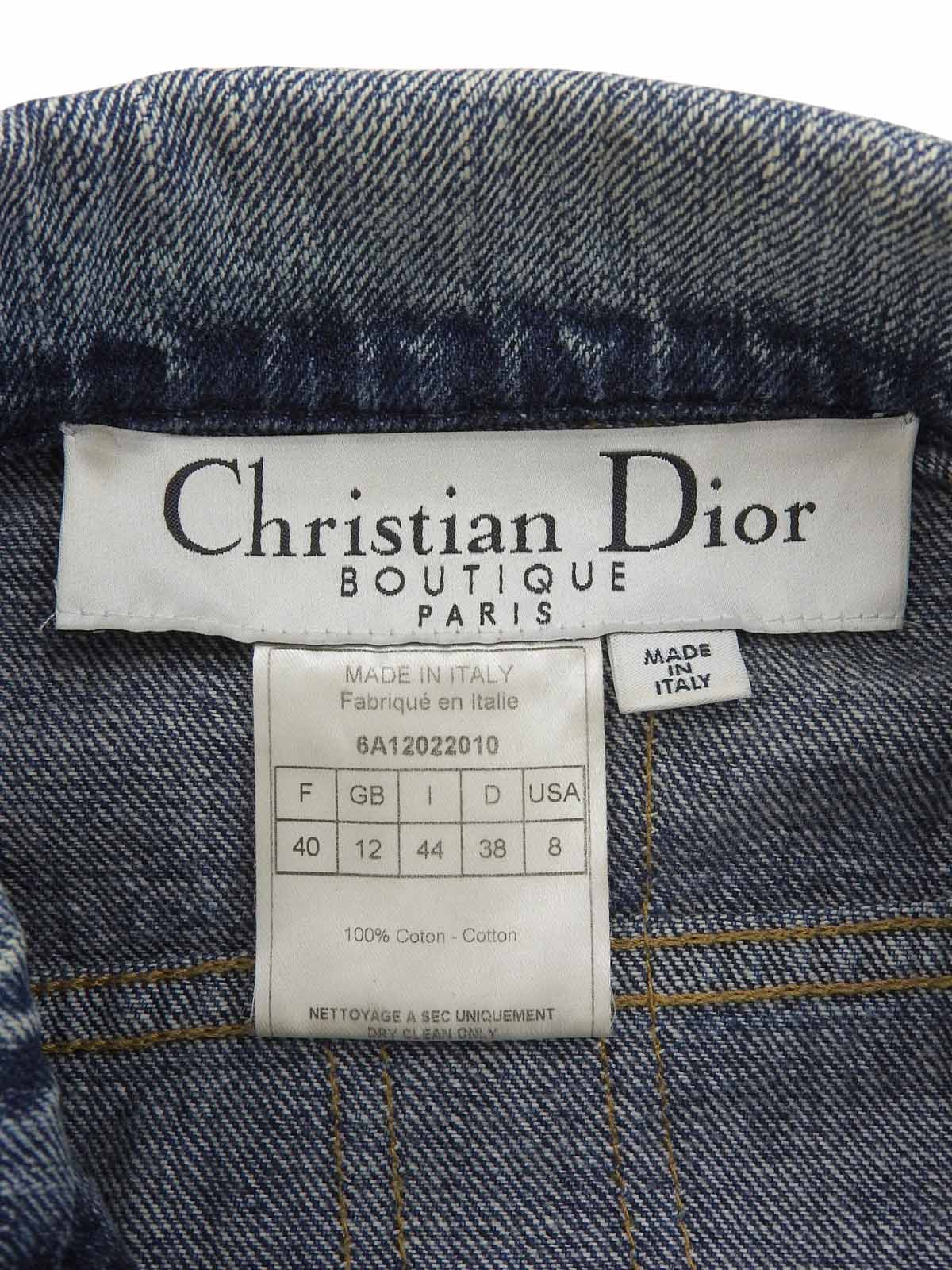 デニムステッチデザインロゴボタンジャケット ブルー