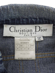 デニムステッチデザインロゴボタンジャケット ブルー