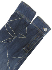 デニムステッチデザインロゴボタンジャケット ブルー