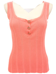 2007年製 CCマークボタンノースリーブニットトップス ピンク