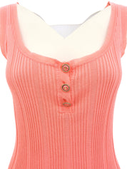 2007年製 CCマークボタンノースリーブニットトップス ピンク