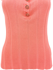 2007年製 CCマークボタンノースリーブニットトップス ピンク