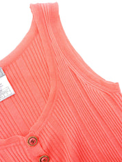 2007年製 CCマークボタンノースリーブニットトップス ピンク