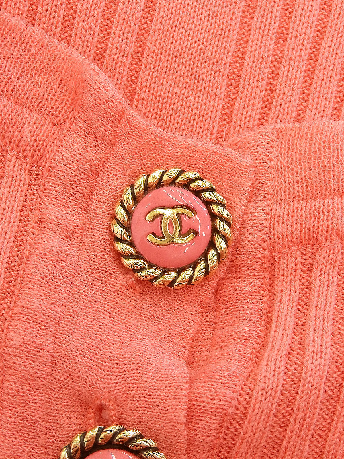 2007年製 CCマークボタンノースリーブニットトップス ピンク