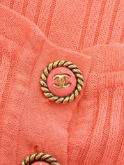 2007年製 CCマークボタンノースリーブニットトップス ピンク