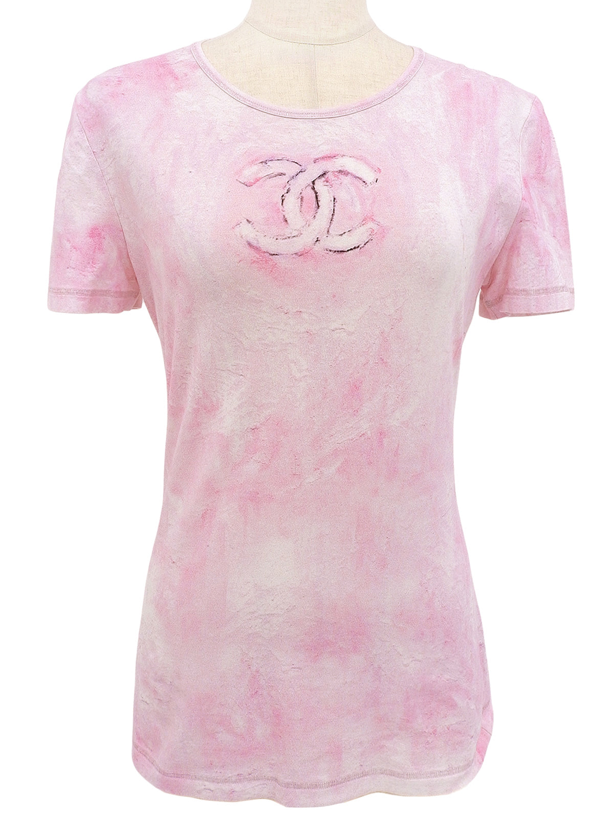 2009年頃製 CCマークプリントタイダイ半袖トップス ピンク