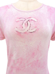 2009年頃製 CCマークプリントタイダイ半袖トップス ピンク