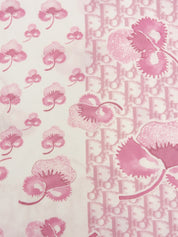 Flower Trotter Pattern Half Sleeve Top in Pink/White