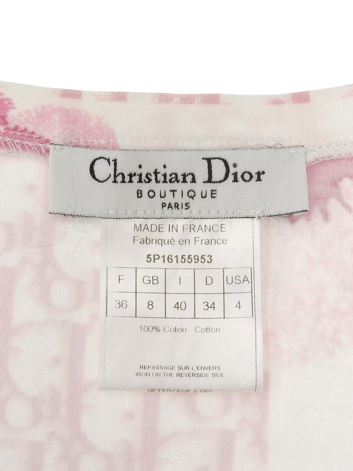 Flower Trotter Pattern Half Sleeve Top in Pink/White