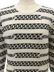 2001年製 チェーンパターンニット ホワイト/ブラック