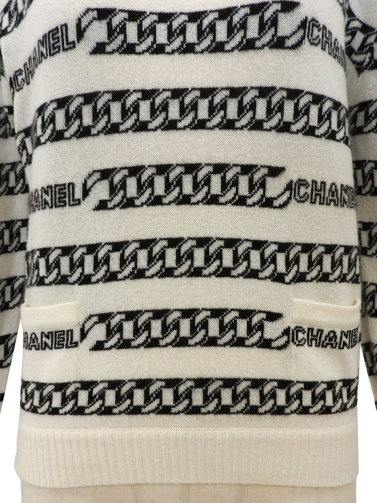 2001年製 チェーンパターンニット ホワイト/ブラック