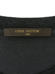 バッグロゴプリント半袖トップス ブラック