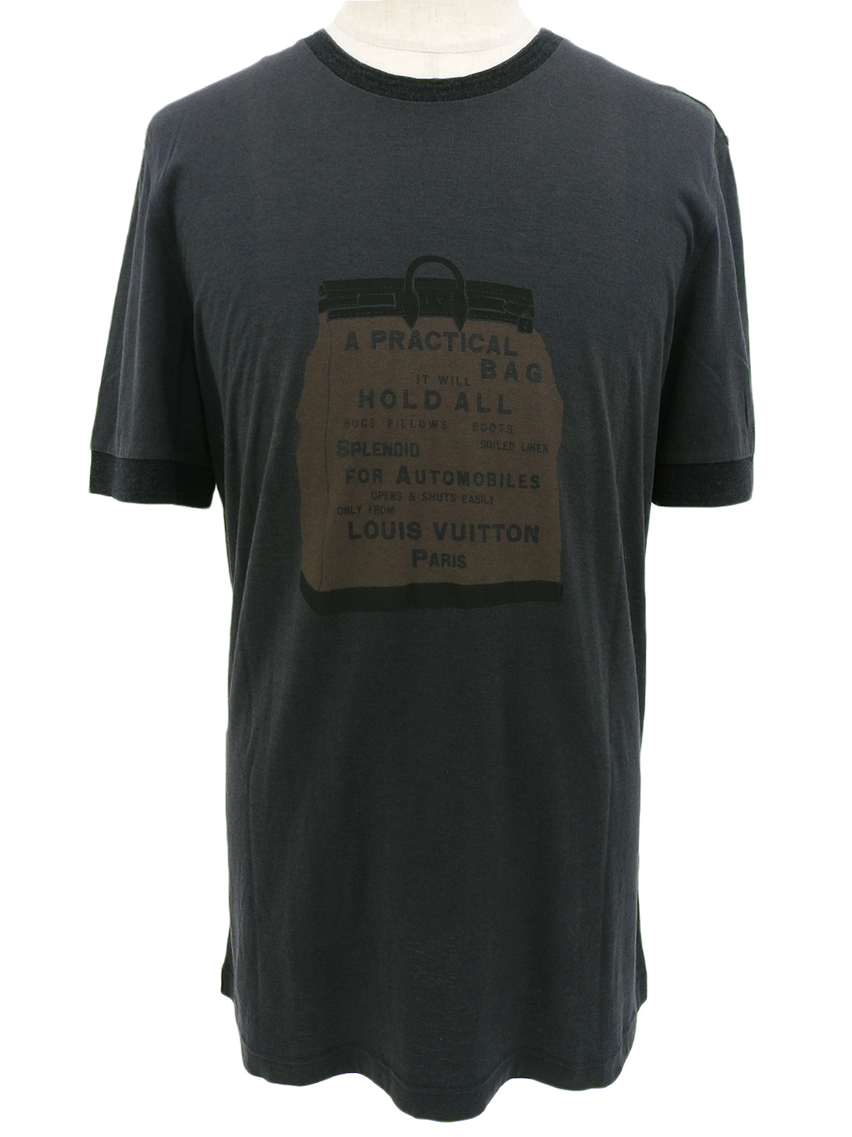 バッグロゴプリントハーフスリーブトップス ブラック