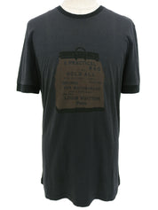 バッグロゴプリントハーフスリーブトップス ブラック