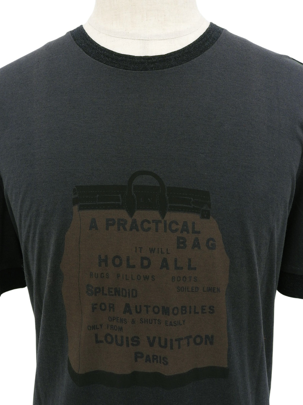 バッグロゴプリント半袖トップス ブラック