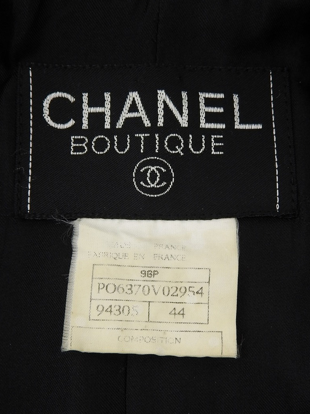 1996年製 CCマークボタンロングジャケット ブラック