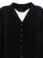 1996年製 CCマークボタンロングジャケット ブラック