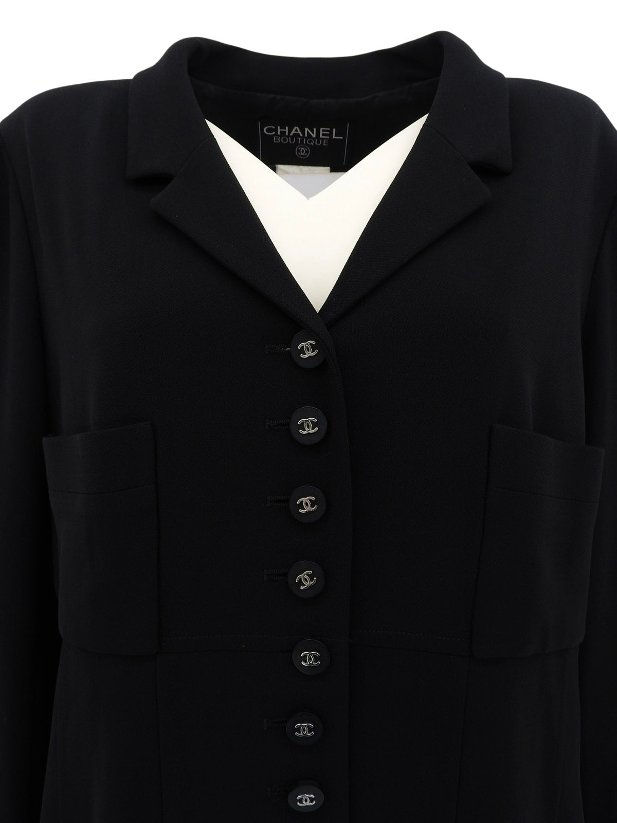 1996年製 CCマークボタンロングジャケット ブラック