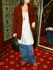 1993 Wool CC Mark Button Long Jacket Brown