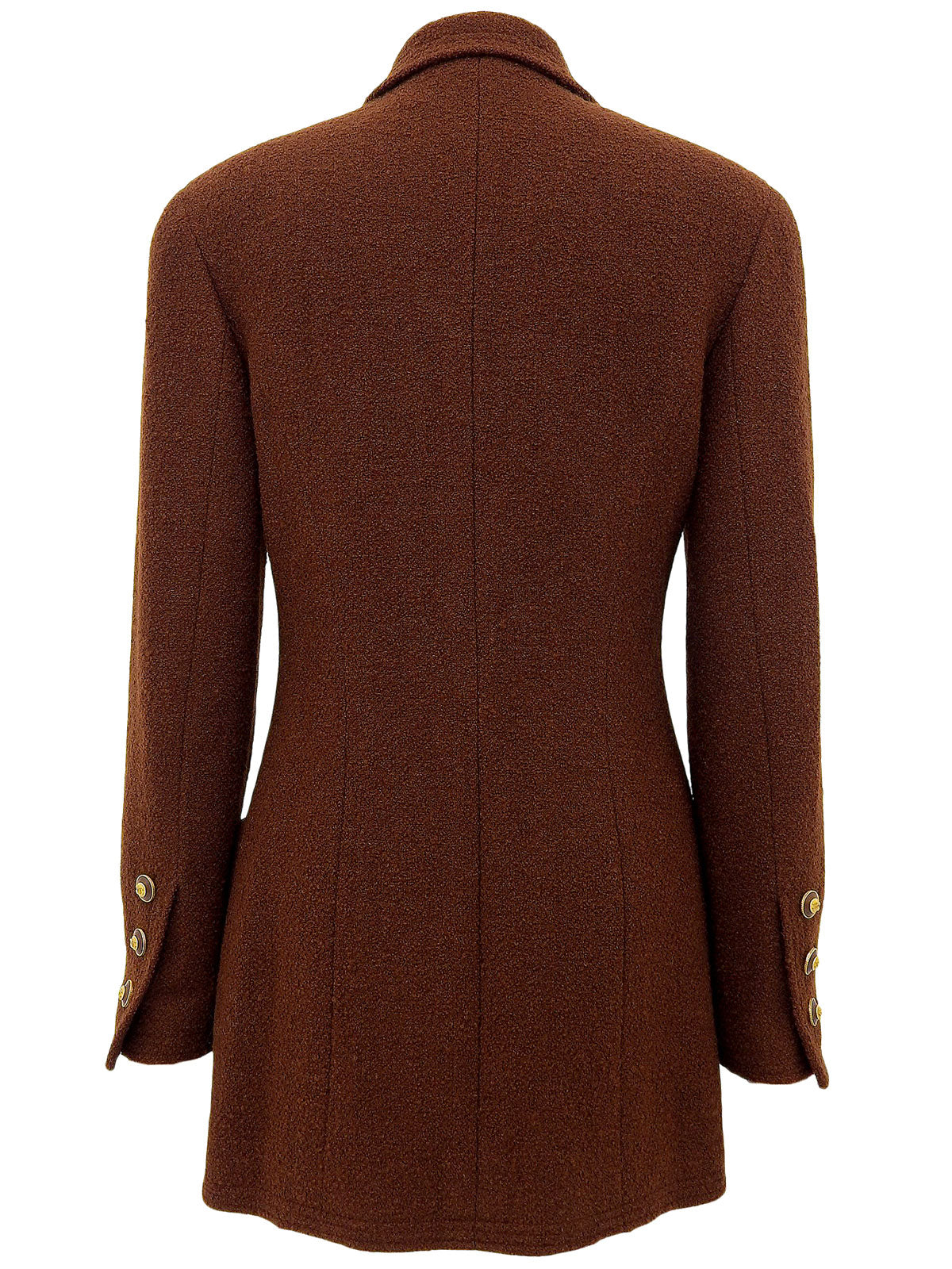 1993年製　ウールCCマークボタンロングジャケット　ブラウン